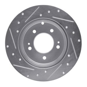 Hyundai Tucson Brake Rotor (1) - Rear Right - R1 Concepts - Drilled & Slotted - Silver - `05-`20